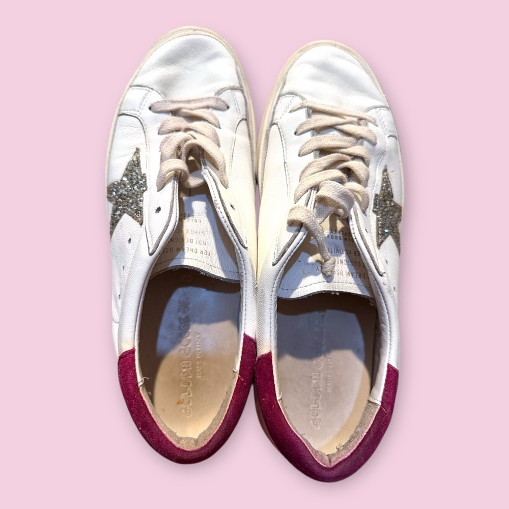 Golden Goose Pink and Gold Sneakers - Picture 3 of 9